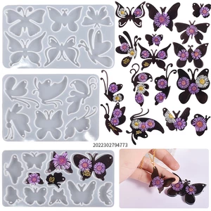 Butterfly Pendant Resin Mold For Key Chain Earrings Decoration Pendant Tag Epoxy Silicone Mould Jewelry Necklace Making Supplie