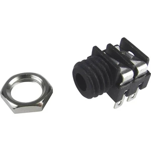 Cliff FCR1291 jack konektor 3.5 mm zásuvka, vstavateľná horizontálna Pólov: 2 čiernobiela čierna 1 ks