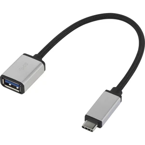 Renkforce USB 3.0 prepojovací kábel [1x USB-C ™ zástrčka - 1x USB 3.2 gen. 1 zásuvka A] RF-USBA-MS-01 opletený