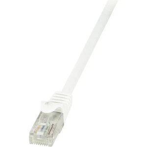 LogiLink CP2021U RJ45 sieťové káble, prepojovacie káble CAT 6 U/UTP 0.50 m biela s ochranou 1 ks