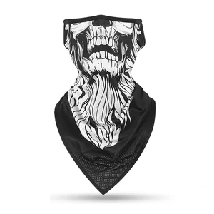 Ear Hanging Skull Face Mask Dustproof Triangle Scarf Ice Silk Breathable Outdoor CS Game Headgear Riding Windproof Anti