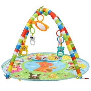 Multi-functional 84cm*76.5cm*50cm Baby Piano Fitness Stand with Round Mat for Infant's Education Game