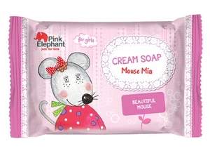 Detské krémové tuhé mydlo Pink Elephant Myška Mia - 90 g