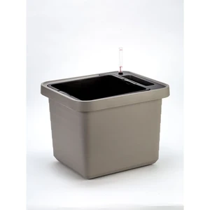 Hnedo-sivý samozavlažovací kvetináč Plastia Berberis, dĺžka 45 cm