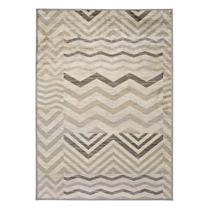 Sivý koberec z viskózy Universal Belga Zig Zag, 70 x 110 cm