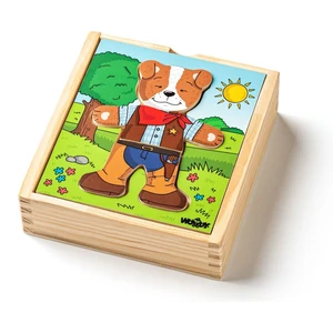 Woody Puzzle šatní skříň Pejsek 18 dílů