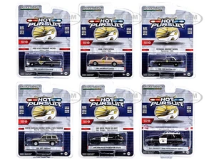 "Hot Pursuit" Set of 6 Police Cars Series 43 1/64 Diecast Model Cars by Greenlight