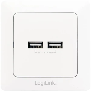 LogiLink PA0163 2-násobný USB nabíjacia zásuvka do steny  s USB IP20 biela