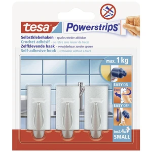 tesa POWERSTRIPS® háčik tesa Powerstrip® Small Trend  chróm (matný) Množstvo: 3 ks