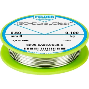 Felder Löttechnik ISO-Core "Clear" SAC305 spájkovací cín cievka Sn96,5Ag3Cu0,5 0.100 kg 0.5 mm