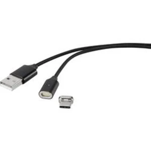 Kabel Renkforce MagnetSafe RF-4724976, 1.00 m, černá