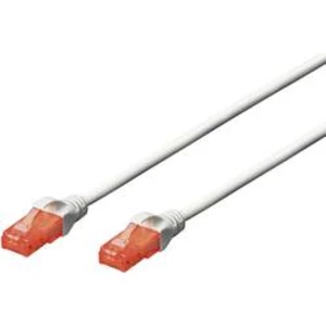Síťový kabel RJ45 Digitus DK-1617-0025/WH, CAT 6, U/UTP, 25.00 cm, bílá