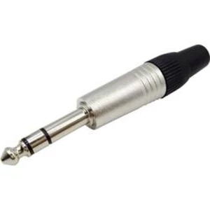 Jack konektor 6.35 mm TRU COMPONENTS stereo zástrčka, rovná, pólů 3, stříbrná, 1 ks