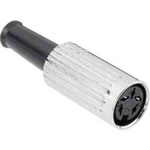 DIN kruhový konektor BKL Electronic 0208076 0208076 zásuvka, rovná, pólů 6, stříbrná, 1 ks