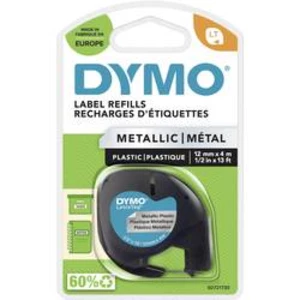 Páska do štítkovače DYMO 91228 (S0721750), 12 mm, LT LetraTAG, 4 m, černá/stříbrná