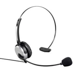 Telefonní headset jack 2,5 mm na kabel, mono Hama 40625 na uši stříbrná, černá