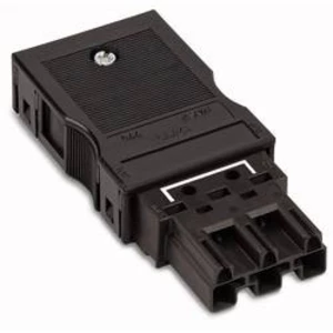 Síťový konektor WAGO zástrčka, rovná, počet kontaktů: 3, 25 A, 250 V, černá, 25 ks