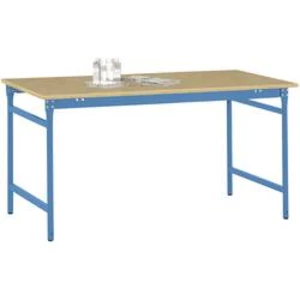 Manuflex BB3045.5012 Servírovací stolek základní stacionárně s multiplex stolní deska ve světle modrá RAL 5012, Šxhxv: 1250 x 800 x 780 mm