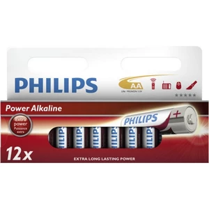 Tužkové baterie AA Philips Power Alkaline LR6 P12W alkalické v boxu