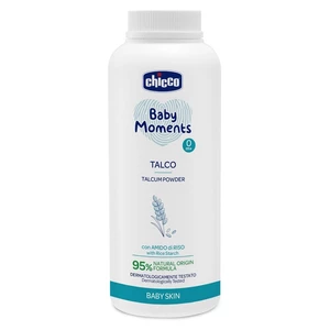 CHICCO Pudr dětský Baby Moments s rýžovým škrobem 95 % přírodních složek 150 g