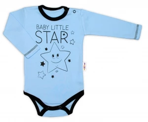 Baby Nellys Body dlouhý rukáv, modré, Baby Little Star, vel. 56 (1-2m)