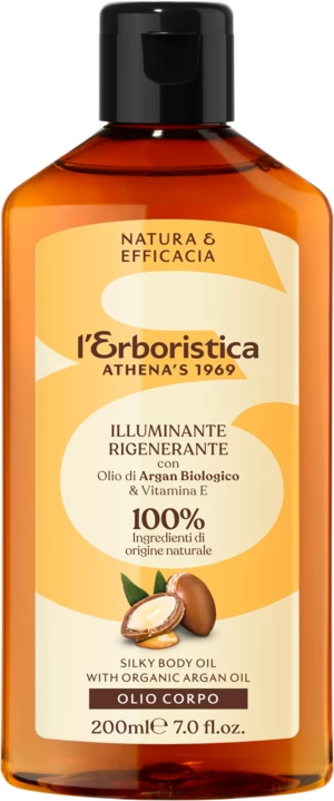 Erboristica Tělový olej regenerační a rozjasňující s arganovým olejem a vitaminem E 200 ml