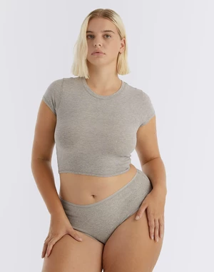 Organic Basics Core Rib Briefs Grey Melange L