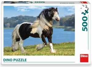Puzzle Černobílý kůň 500 dílků