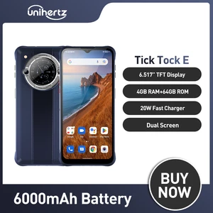 Unihertz Tick Tock E Android 12 4GB 64GB Smartphone Octa Core MTK6765 Mobile Phone 6.5 Inch Smart Rear Display 6000mAh Cellphone