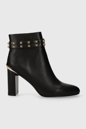 Kožené členkové topánky Just Cavalli dámske, čierna farba, na podpätku, 75RA3S60 ZP274 899
