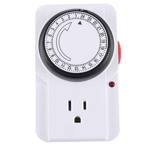 1 Pcs Indoor Mini 15Min-24Hour 22A Mechanical Outlet Timer 3-Prong Mechanical Outlet Timer US Plug Mechanical Outlet Timer