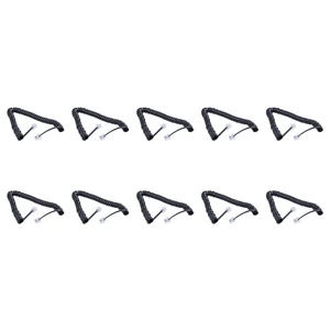 10X Replacement RJ9 4P4C Plug Coiled Stretchy Telephone Handsets Cable Line Black