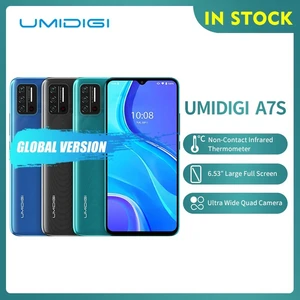 UMIDIGI A7S 6.53" Full Screen 2GB 32GB 4150mAh Triple Camera Cellphone Infrared Temperature Sensor Type C Smartphone In Stock