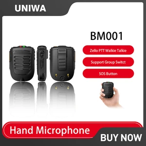 UNIWA BM001 Zello PTT Walkie Talkie Apps Bluetooth Hand Microphone Support PPT Earphone Mobile Phone Group Switct SOS Button POC