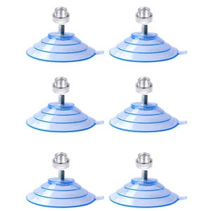 6 Pack Screw Hooks Suction Cup Holder Clear Glass Sucker Wall Hanger Pads 58mm Diameter designed for Glass Mirror Tile