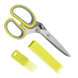 Stainless Steel 5 Layers Scissor With Safety Cover and Cleaning Brush Great for Cutting Paper