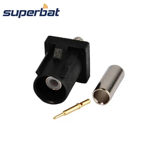 Superbat Fakra A Black /9005 Crimp Male Connector Apply to Radio Without Phantom Supply for Cable RG316 RG174 LMR100