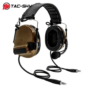 TS TAC-SKY Tactical Headset Comtac iii Dual Communication New Detachable Headband Airsoft shooting Headset Electronic Earmuff