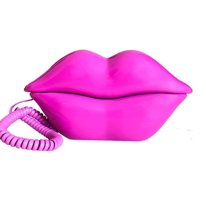 Corded Pink Telephone Real Working Desktop Home Office Telephone Cute Cartoon Lips Telephone phone Children Role Play Phone Gift