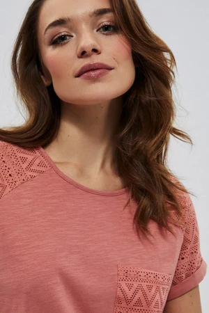 Blouse with openwork decorations