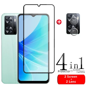 Full Cover Glass For OPPO A57S Glass For OPPO A57S Tempered Glass HD 9H Screen Protector For OPPO A 57S A57S Lens Glass 6.56"