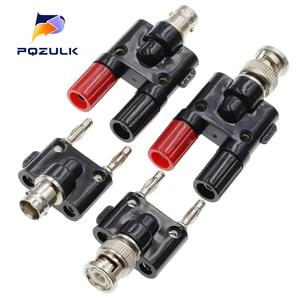 10PCS BNC To Two Dual 4mm Banana Male Female Jack Coaxial connector RF Adapter