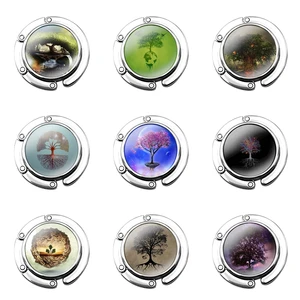 Natural world The Tree of Life Design Lover Gift Foldable Purse Hook for Women's Table Handbag Storage Folding Decor Table Hook