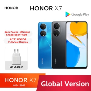 Global Version Honor X7 cellphone Android 11 90Hz 6.74" FullView Display 48MP Quad Rear Camera 22.5W HONOR Supercharge