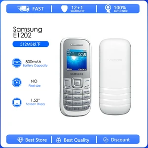 Samsung E1202 Refurbished-Original E1202 cellphone 1.5 inch dual sim card Loudspeaker 800 mAh Battery Free shipping