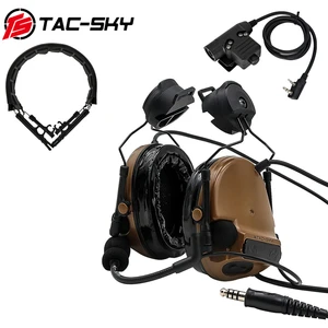 TS TAC-SKY COMTAC III Helmet Mount Walkie Talkie U94 PTT / Tactical Headset Replacement Headband and Silicone Earmuff Headset