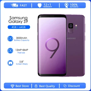 Samsung Galaxy S9 Refurbished-Original G960U G960F 4G Android Phone 5.8" Camera 12MP GPS Wifi 4G Phone
