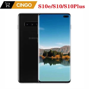 Original unlock Samsung Galaxy S10 S10+ S10e G970U/F G975U/F Octa Core Snapdragon 855 LTE Android Mobile 16MP&12MP NFC128/256GB