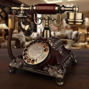Wireless phone GSM SIM Card cordless revolve Europe cell vintage rotary Telephone home office house hotel mobile mobile white