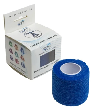 Kine-Max Cohesive Elastic Bandage elastické samofixačné ovínadlo, modré 5cm x 4,5m